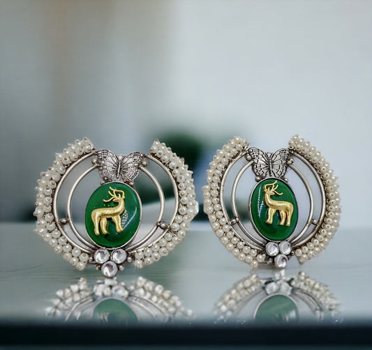 Sonakshi Silver Replica Earrings by Onoboddo