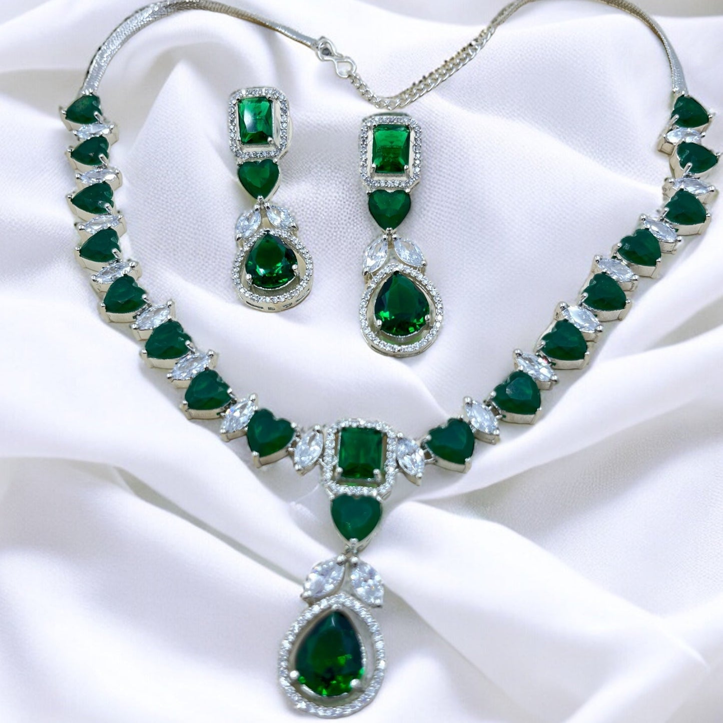 Sridevi - Anti-tarnish Premium CZ Set Green