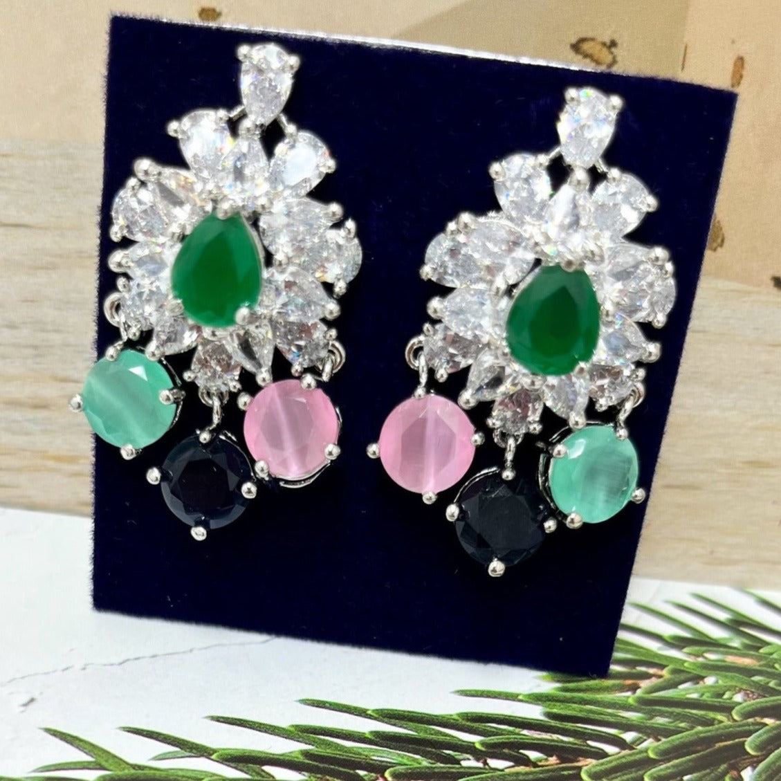 Hema - CZ Earrings Multi