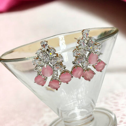 Hema - CZ Earrings Pink