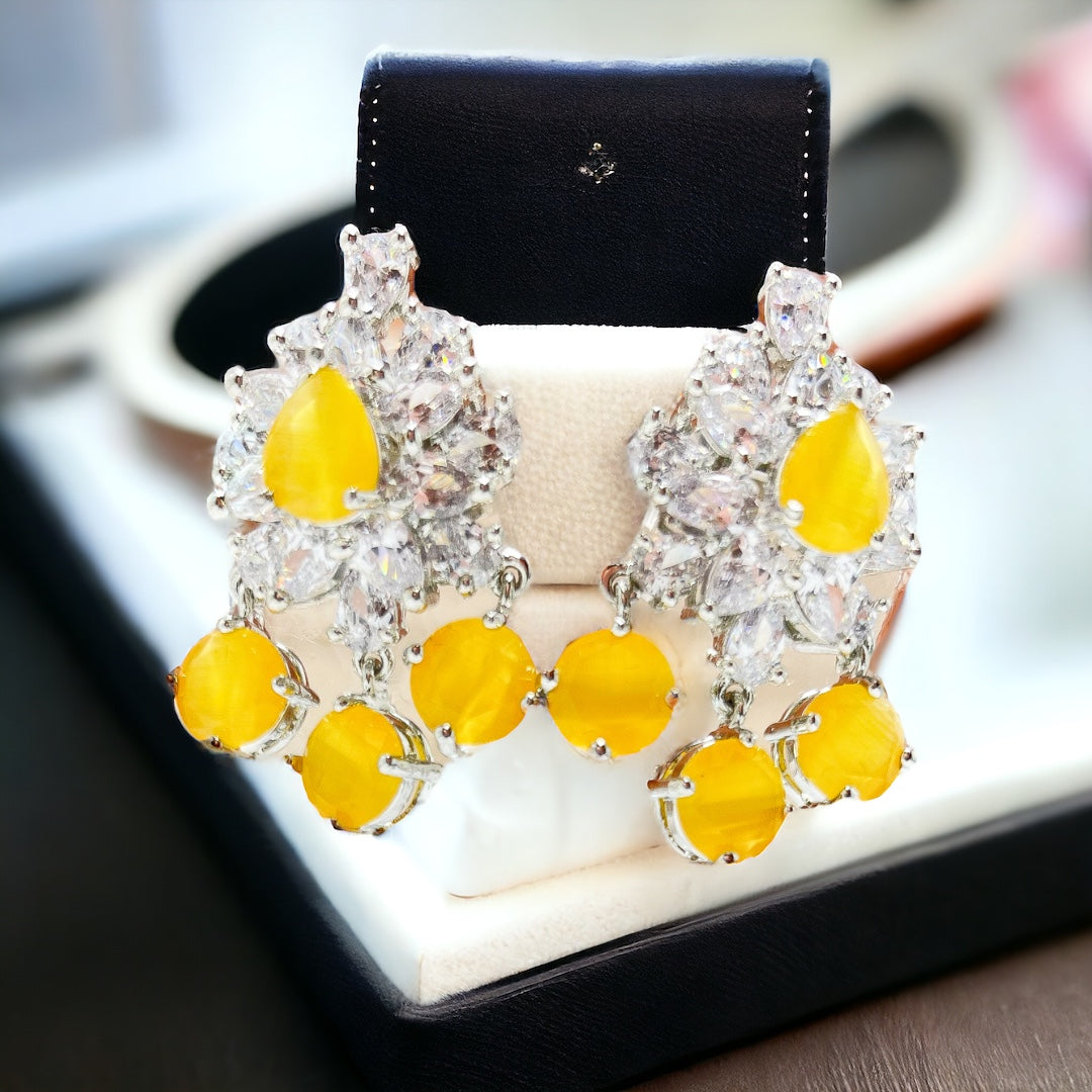 Hema - CZ Earrings Yellow