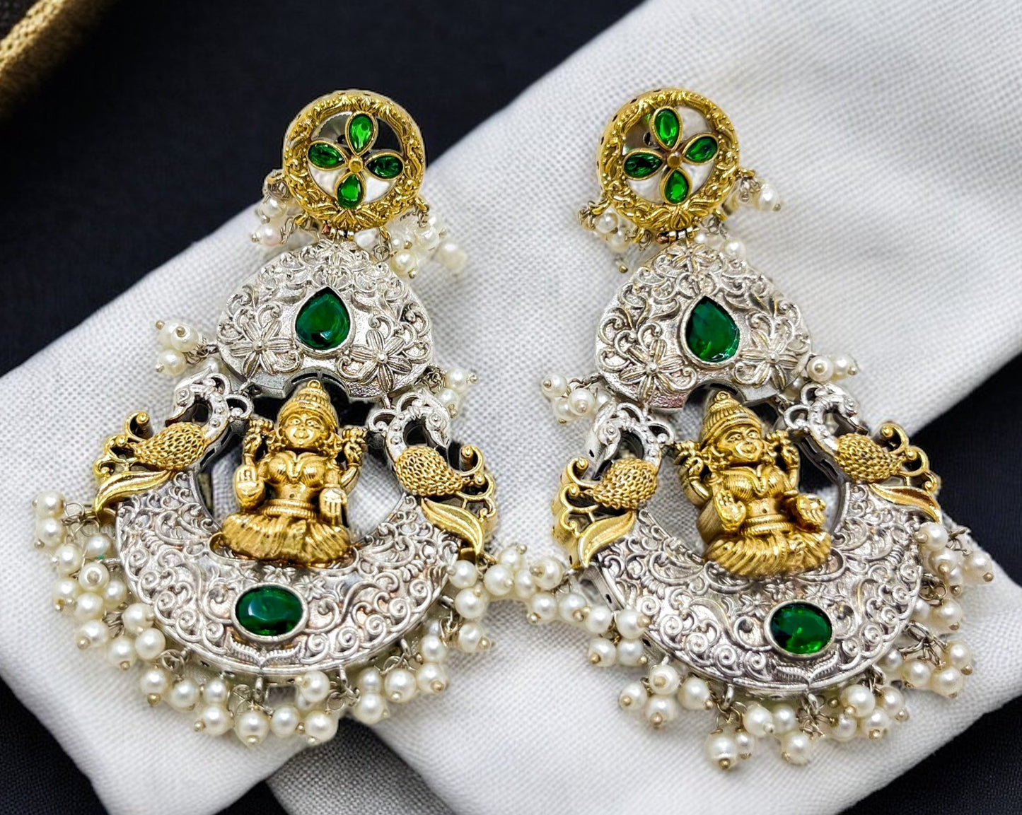 Exclusive Lakshmi Silver Replica Earring