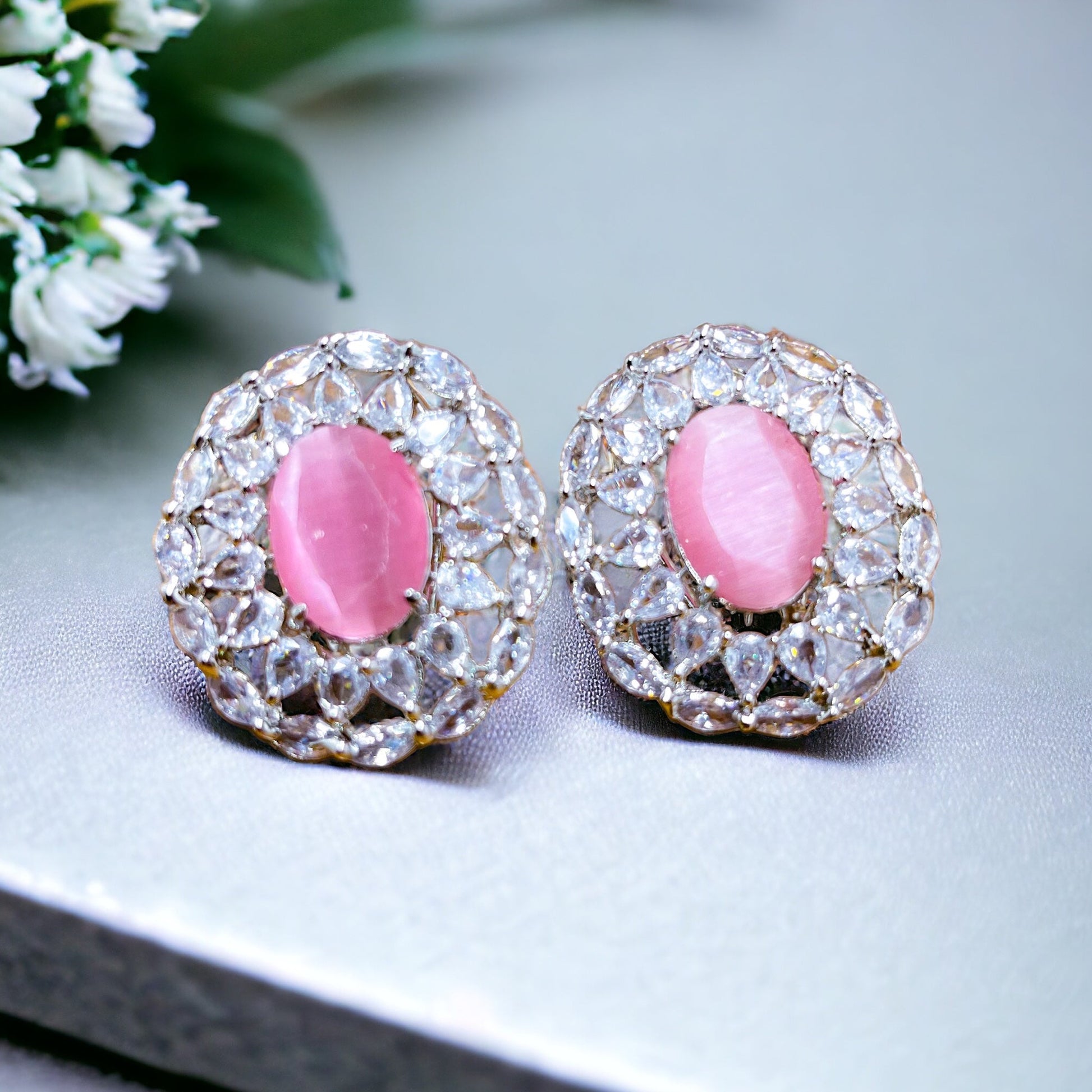 Rani - High Quality CZ Studs Pink