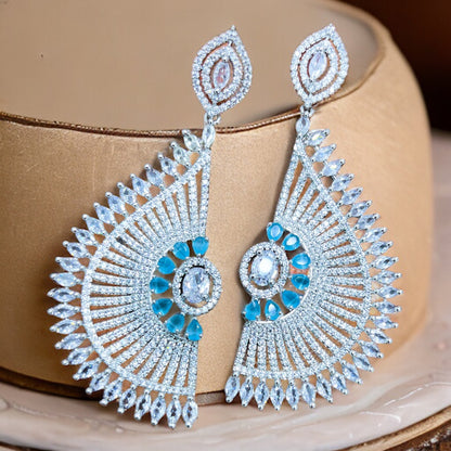 Eliza - Premium CZ Earrings Light Blue