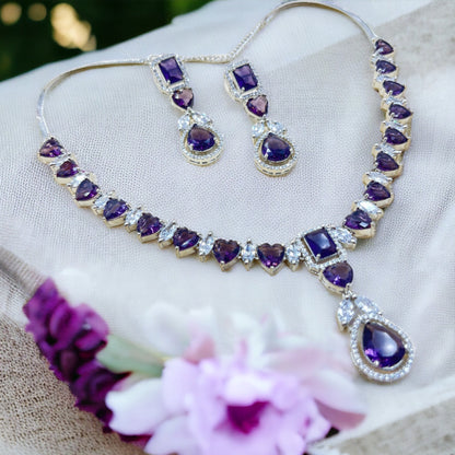 Sridevi - Anti-tarnish Premium CZ Set Purple